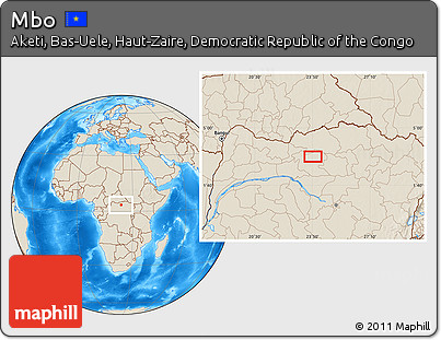 Shaded Relief Location Map of Mbo