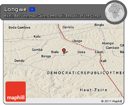 Shaded Relief Panoramic Map of Longwe