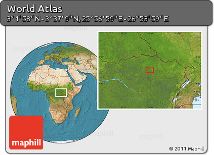 Satellite Location Map of the Area around 3° 19' 33" N, 26° 25' 29" E