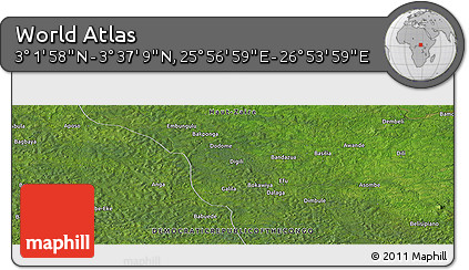 Satellite Panoramic Map of the Area around 3° 19' 33" N, 26° 25' 29" E