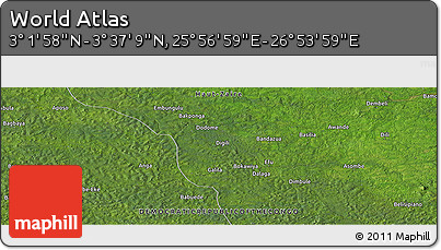 Satellite Panoramic Map of the Area around 3° 19' 33" N, 26° 25' 29" E