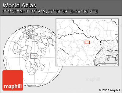 Blank Location Map of the Area around 3° 19' 33" N, 28° 7' 30" E