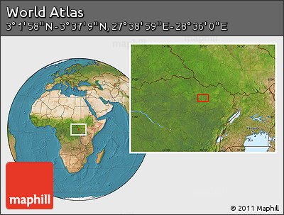Satellite Location Map of the Area around 3° 19' 33" N, 28° 7' 30" E