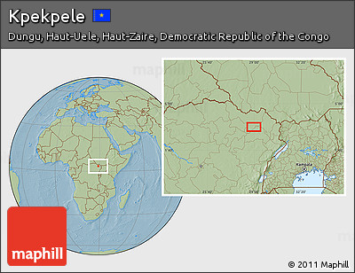 Savanna Style Location Map of Kpekpele, hill shading