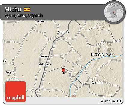 Shaded Relief 3D Map of Michu