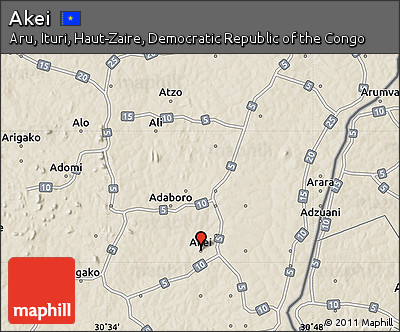 Shaded Relief Map of Akei