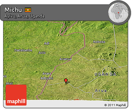 Satellite Panoramic Map of Michu