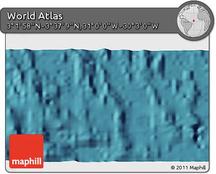 Satellite 3D Map of the Area around 3° 19' 33" N, 30° 31' 29" W