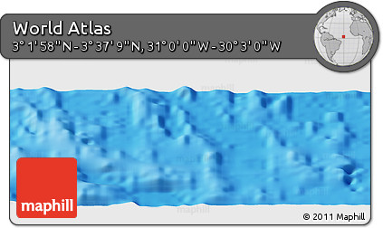 Physical Panoramic Map of the Area around 3° 19' 33" N, 30° 31' 29" W