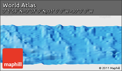 Physical Panoramic Map of the Area around 3° 19' 33" N, 30° 31' 29" W