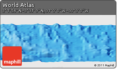 Physical Panoramic Map of the Area around 3° 19' 33" N, 30° 31' 29" W