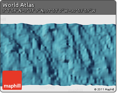 Satellite 3D Map of the Area around 3° 19' 33" N, 31° 22' 30" W