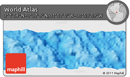 Physical Panoramic Map of the Area around 3° 19' 33" N, 31° 22' 30" W