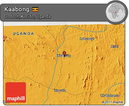 Political 3D Map of Kaabong