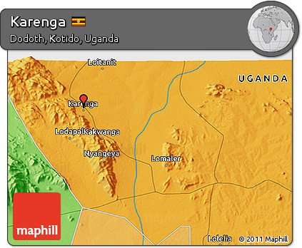 Political 3D Map of Karenga