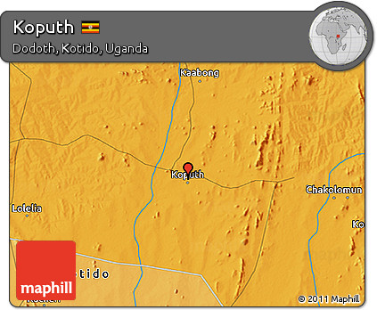 Political 3D Map of Koputh