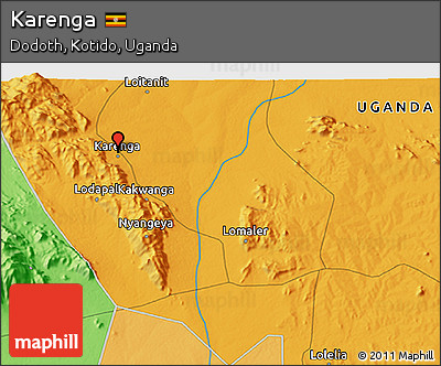 Political 3D Map of Karenga