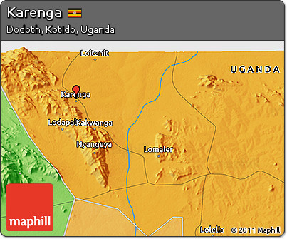 Political 3D Map of Karenga