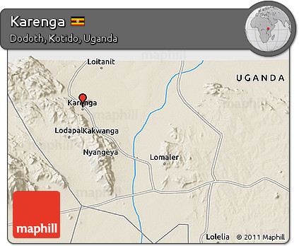 Shaded Relief 3D Map of Karenga
