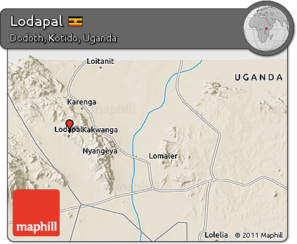 Shaded Relief 3D Map of Lodapal