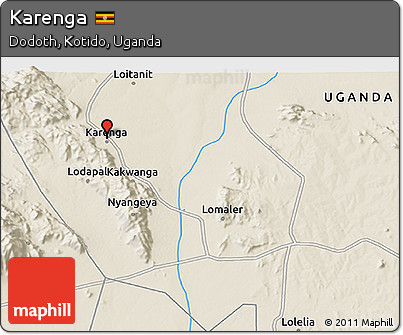 Shaded Relief 3D Map of Karenga