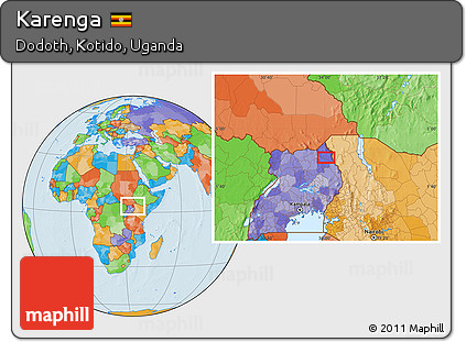 Political Location Map of Karenga
