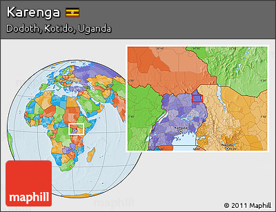 Political Location Map of Karenga