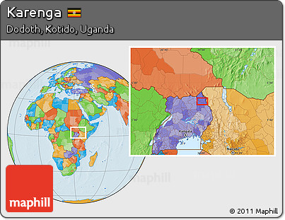 Political Location Map of Karenga
