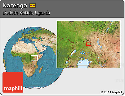 Satellite Location Map of Karenga