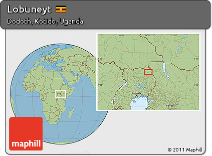 Savanna Style Location Map of Lobuneyt