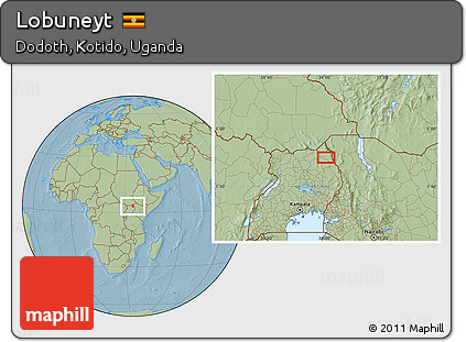 Savanna Style Location Map of Lobuneyt, hill shading