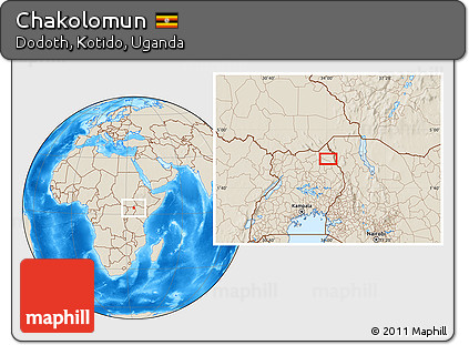 Shaded Relief Location Map of Chakolomun
