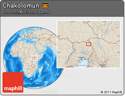 Shaded Relief Location Map of Chakolomun