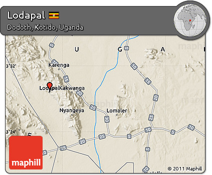 Shaded Relief Map of Lodapal