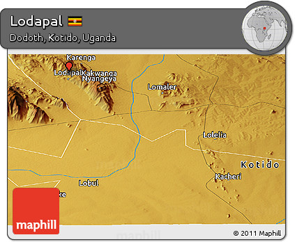 Physical Panoramic Map of Lodapal