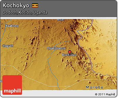 Physical Panoramic Map of Kochokyo