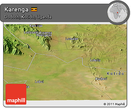 Satellite Panoramic Map of Karenga