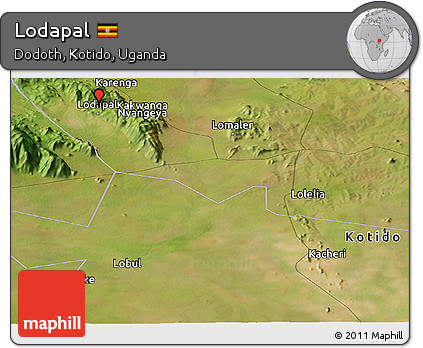 Satellite Panoramic Map of Lodapal