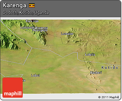 Satellite Panoramic Map of Karenga