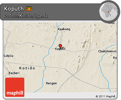 Shaded Relief Panoramic Map of Koputh