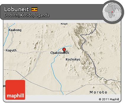 Shaded Relief Panoramic Map of Lobuneit