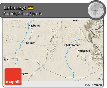 Shaded Relief Panoramic Map of Lobuneyt