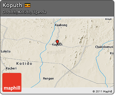 Shaded Relief Panoramic Map of Koputh