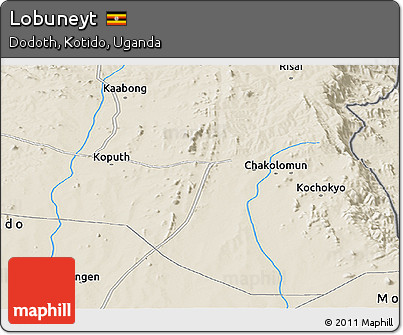 Shaded Relief Panoramic Map of Lobuneyt