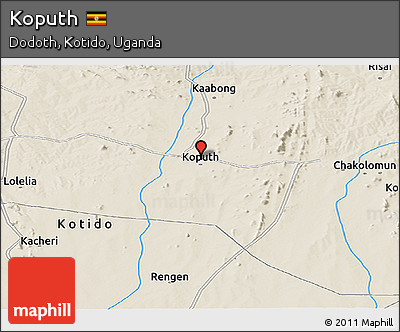 Shaded Relief Panoramic Map of Koputh
