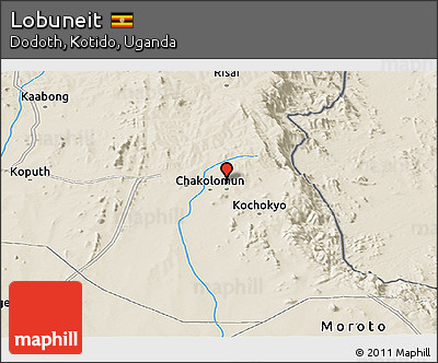 Shaded Relief Panoramic Map of Lobuneit