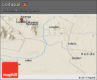 Shaded Relief Panoramic Map of Lodapal