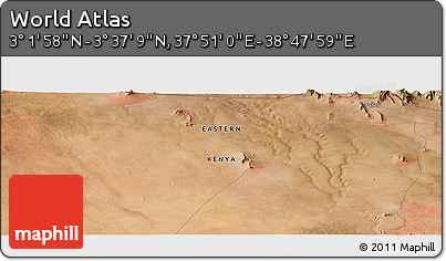 Satellite Panoramic Map of the Area around 3° 19' 33" N, 38° 19' 30" E