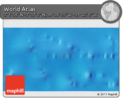 Physical 3D Map of the Area around 3° 19' 33" N, 38° 10' 29" W