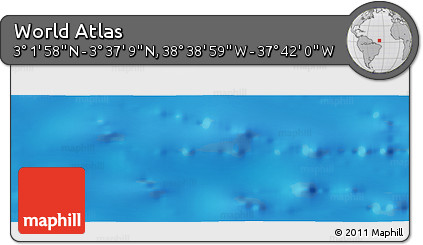Shaded Relief Panoramic Map of the Area around 3° 19' 33" N, 38° 10' 29" W